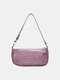 Women Crocodile Pattern Solid Shoulder Bag - Purple
