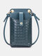 Women PU Leather Anti-theft Card-holder 6.5 Inch Phone Bag Crossbody Bag - Blue