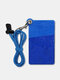 Men PVC Candy Color Translucent Waterproof Card Holder Card Bag - Blue