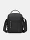 Men's Oxford Cloth Casual Simple Crossbody Bag Handbag Lightweight Small Satchel - Black