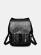 Multifunction Vintage Multi-pocket Casual Rub Color Faux Fur Backpacks - Black