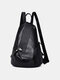 Women Retro Large Capacity Anti-theft Backpack - Black