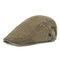 Men's Embroidery Cotton Cap Forward Hat British Retro Sun Hat Literary Beret - Army Green