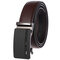 New Automatic Buckle Belt Men's Belt Two-layer Leather  - Gun buckle + brown belt