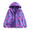 Waterproof Floral Girls Trench Coat Windbreaker Raincoat For 4Y-13Y - Purple