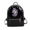 Bright Face Laser Backpack Cartoon Cute Unicorn Backpack Girl Casual Bag Tide Pu Defense - Black-645