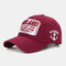 Cotton Baseball Cap With Letter Embroidered Hat - Wine Red