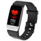 Thermometer ECG Monitor Heart Rate Blood Pressure SpO2 Monitor Health Care GPS Run Route Track Smart Watch - Black
