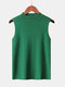 Casual Solid Color Knitting Sleeveless Sweater - Dark Green