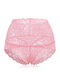 High Waisted Lace Cotton Crotch Tummy Shaping Butt Lifter Panty - Pink