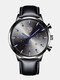 7 Colors Stainless Steel Leather Men's Casual Business Multifunctional Luminous Calendar Quartz Watch - #01