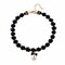 Sweet Necklace Alloy Bow Lace Pearl Necklace - Black