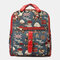 Women Bear Pattern Handbag Large Capacity School Bag Backpack - Red