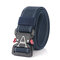 125CM Men Outdoor 3.8 Width Nylon Canvas Tactical Belt Eye-Splice Belt - Blue+White