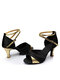 Women Latin Dance Social Dance Square Dance Gold Splicing Soft Sole Sandals Dancing Heels - Gold - 5cm