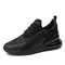 Men Fabric Mesh Comfy Breathable Non Slip Casual Sneakers - Black