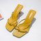 New Pinch Sandals Female Season High-heeled Herringbone Black Stiletto Toe Net Red Sandals And Slippers - Light Yellow