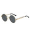 Women Vintage Round UV400 Protection Sunglasses Causal Steam Punk Round Eyeglasses - #02