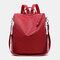Women Casual Solid Shoulder Bag Backpack - Red