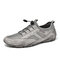 Men Splicing Suede Non Slip Breathable Casual Driving Shoes - Gray