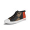 Men Microfiber Leather Color Blocking Non-slip High Top Skate Shoes - Coffee