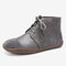 LOSTISY Large Size Women Splicing Lightweight Soft Sole Flat Causal Boots - Grey
