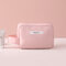 Macaron Color Makeup Brush Cosmetic Storage Bag Nylon Material Double Zipper Waterproof Storage Bag - Pink