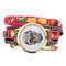 Ethnic Colorful Skull Pattern Multilayer Wrist Watch Lady Bracelet Digital Watch - Rose