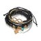 Trendy 8-word Diamond Woven Bracelet Metal Gold Head Multi-Layer Bracelet For Women - Black