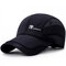 Men Speed Dry Cotton Material Plain Mesh Pattern Lightweight Breathable Fashion Baseball Hat - Black
