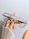 Women Plastic Irregular Big Full Frame Siamese Double Bridge Decorative Flat Glasses - #03