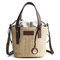 Straw Beach Bag Bucket Bag Handbag Shoulder Bag For Women - Brown