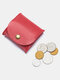Men Genuine Leather Cow Leather Earphone Bag Coin Purse Storage Bag - Red