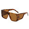 Anti-UV Square Retro Driving Glasses Fashion Outdoor Siamese Sunglasses - Leopard