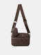 2 PCS Women Faux Leather Lattice Pattern Large Capacity Combination Bag Crossbody Shoulder Bag - Brown