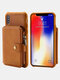 Multifunction Wallet Money Clip Purse PU Leather Phone Case - Brown