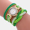 Vintage Fluorescent Rhinestone Multicapa Watch Metal Colorful Diamante Cuarzo tejido a mano Watch - 20