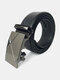 125 CM Men Leather Rectangular Alloy Automatic Buckle Microfiber Scratch-resistant Casual Belts - #01