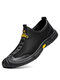 Men Mesh Breathable Outdoor Slip Resistant Soft Walking Shoes Casual Sneakers - Black
