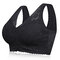 3XL Zip Front Lace Push Up Wireless Full Coverage Bras - Black