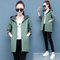 Loose Thin Large Size Hooded Casual Long-sleeved Windbreaker - Green