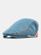 Unisex Anti-wear Stitched Edge Personality Fashion Retro Forward Hat Beret Flat Hat - Blue