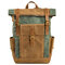 Men Vintage Canvas Casual Travel Large Capacity Waterproof Commuter Bag Backpack - Green