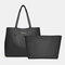 Women 2 PCS Multi-pocket Large Capacity Removable Key Multifunctional Handbag Tote - Black