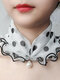 Vintage Elegant Artificial Pearl Pendant Crimping Printed Multifunctional Dacron Highly Elastic Scarf Necklace - #16