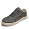 Men PU Leather Non Slip Pure Color Casual Shoes - Gray