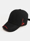 Unisex Cotton Rose Letter Embroidery Fashion Sunshade Baseball Hat - Black
