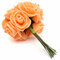 12PCS Bride Bouquet Paper Rose Flowers With Wire Stems Wedding Home Party Decoration - Orange