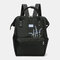 Women Anti theft Waterproof Embroidery Casual Backpack School Bag - Black