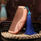 Wooden Comb Double-Sided Carving Peach Wood Comb Tassel Nanmu Mahogany Massage Hair Scalp Hair Care - Dark Blue